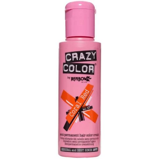 Crazy Color Semi-Permanent Coral Red Hair Dye