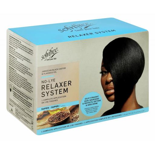 Sofn'free No-Lye Jamaican Black Castor & Flaxseed Relaxer System Super Kit
