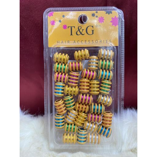T&G hair beads multi-colour