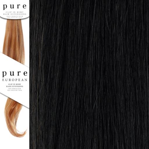 Pure Clip In Remy Hair Extension 18'' Colour - 1B